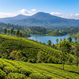 Nuwara Eliya tea country in Sri Lanka