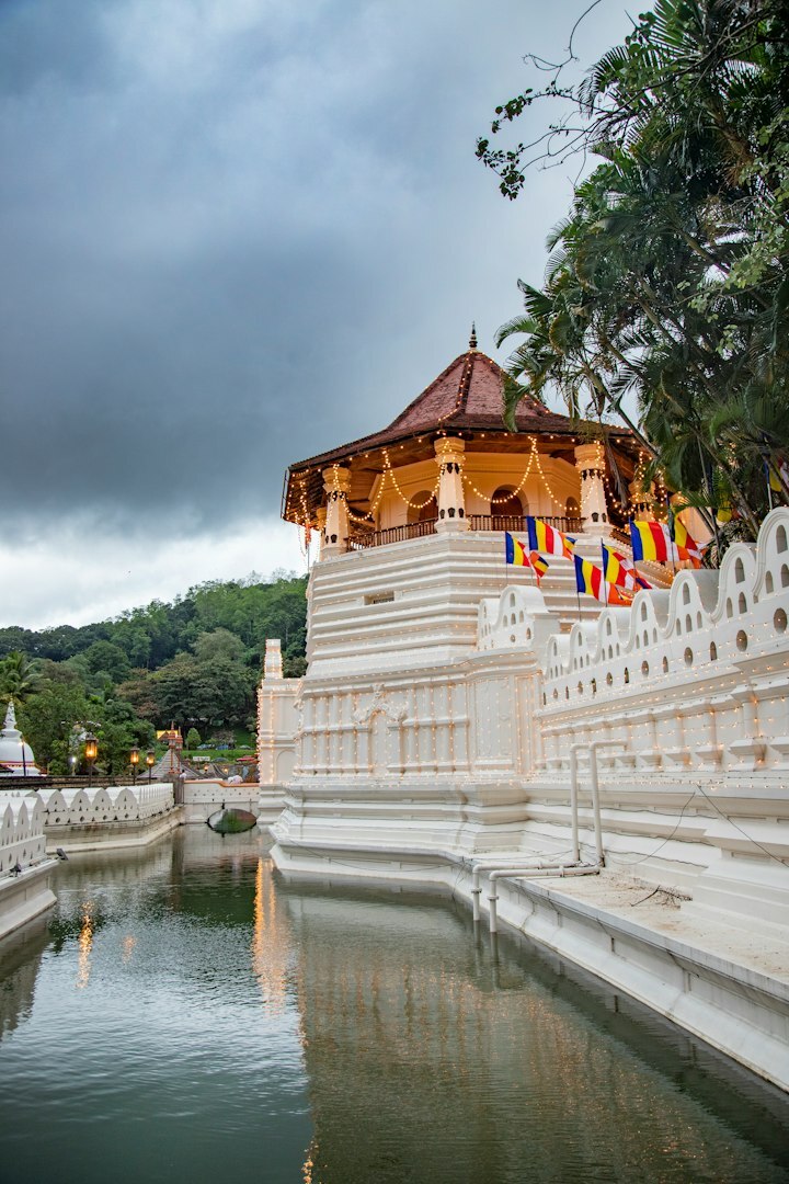 Scenic view of Kandy and its green hill country surroundings in Sri Lanka